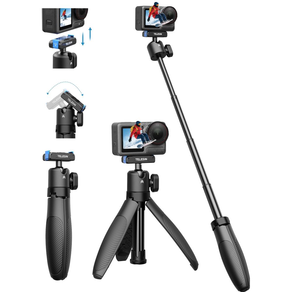 Palo selfie de liberación rápida Telesin para DJI Osmo Action y 360