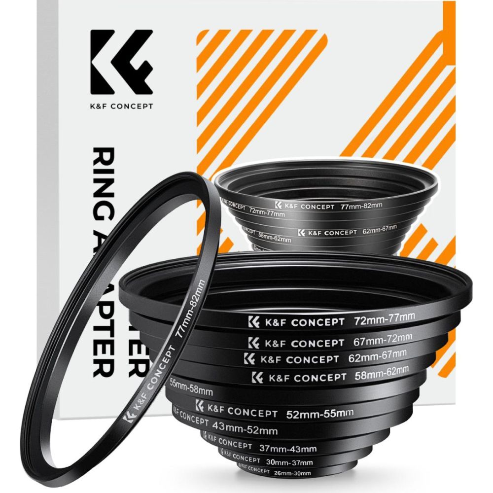 Juego de anillos Step Up de K&F Concept de 11 piezas (26-82 mm)