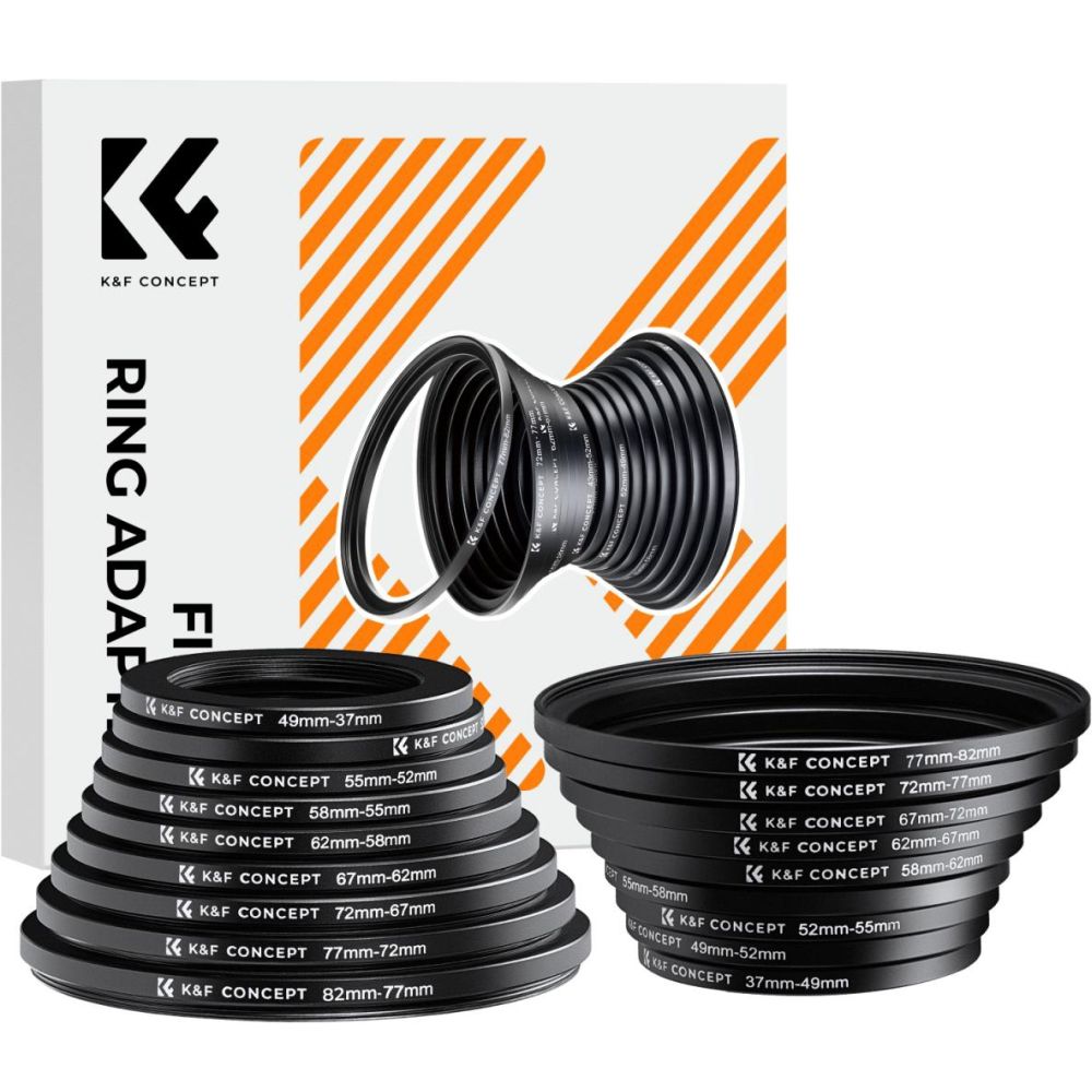 Juego de anillos K&F Concept Step Up & Down de 18 piezas (37-82 mm)