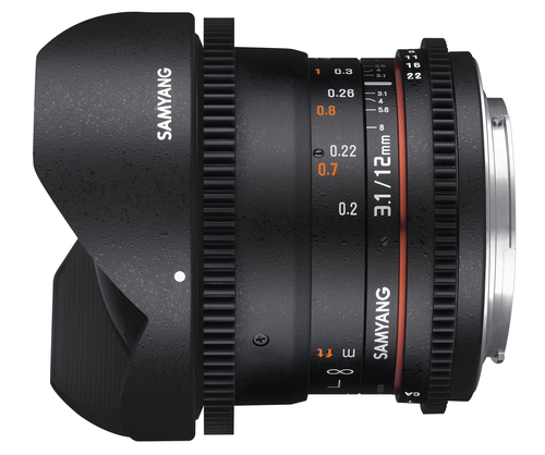 Ojo de pez Samyang 12mm T3.1 VDSLR ED AS NCS MFT