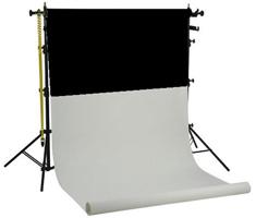 Falcon Eyes Sistema de Fondo SPK-2 incl. 2 Rollos Blanco/Negro