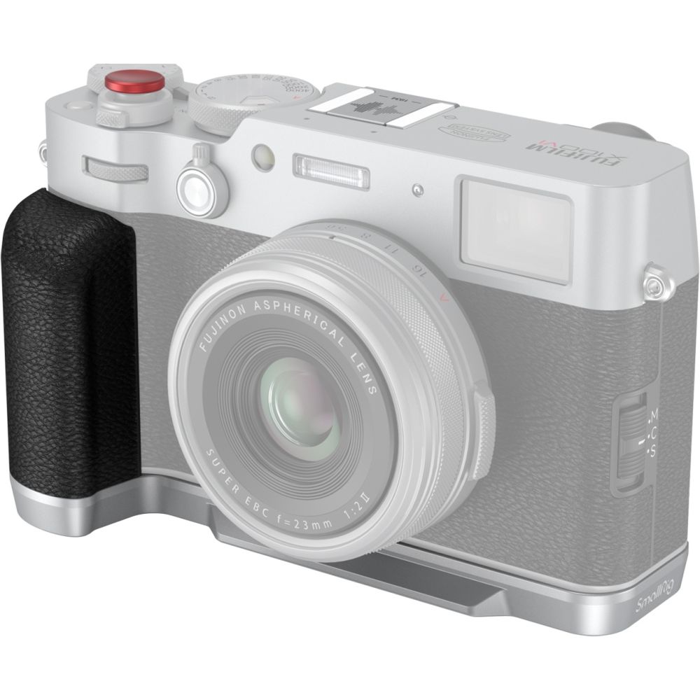 SmallRig 4555B Placa de montaje en forma de L con asa para FUJIFILM X100VI / X100V (Plata)