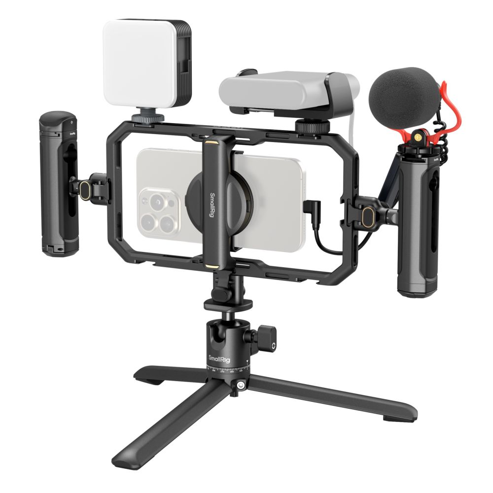 SmallRig Kit de vídeo todo en uno para creadores de teléfonos inteligentes con sistema de audio e iluminación Full Quick Pro Edition 4704