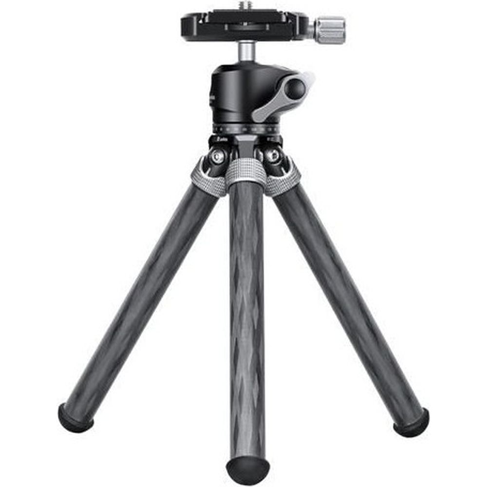 The Leofoto MT-02C Carbon table tripod with LH-22 ball head is a mini carbon table tripod. This solid mini tripod offers maximum ease of use and folds up nice and small.