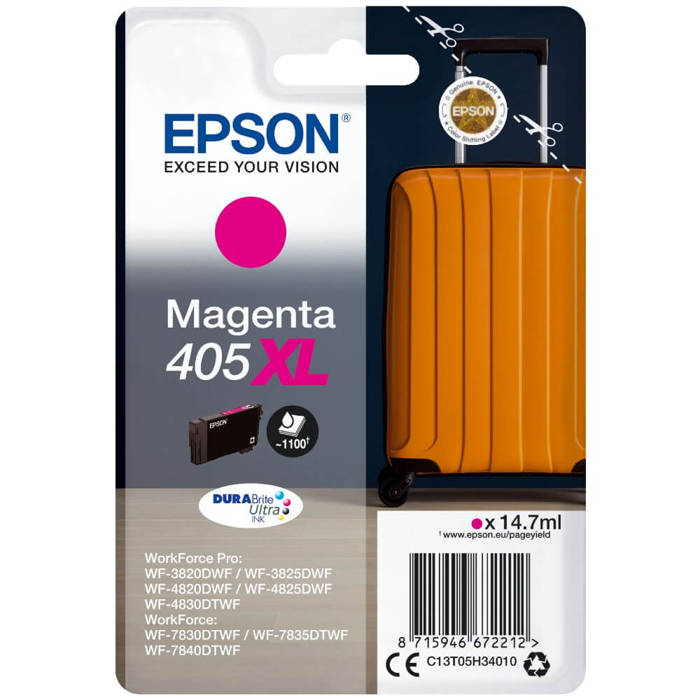 Epson Pack Individual Tinta Magenta 405XL DURABrite Ultra
