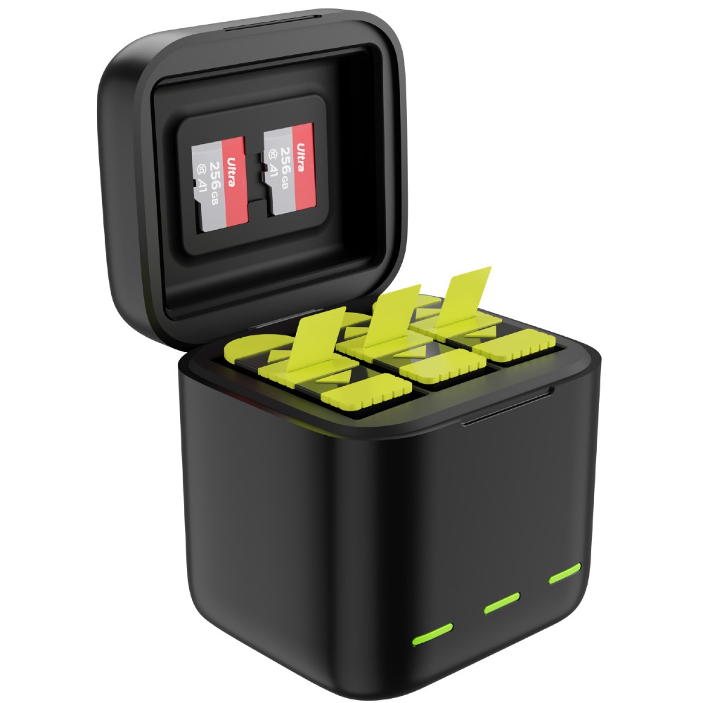 Telesin Caja cargadora de baterías triple + 2x accu - GoPro 9/10