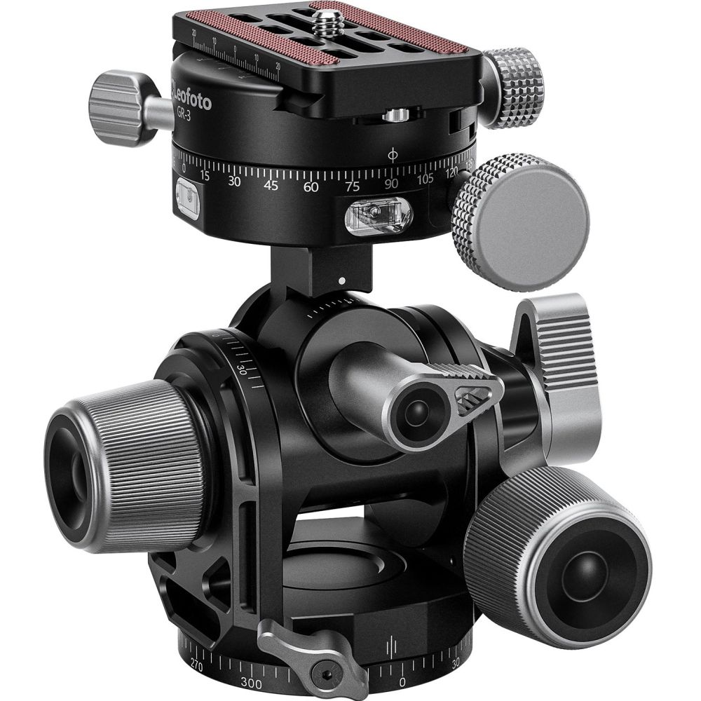 Cabezal de engranajes Leofoto con adaptador panorámico de engranajes GR-3