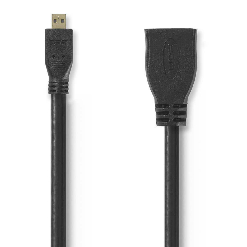 Nedis Cable Extensor HDMI de Alta Velocidad con Ethernet HDMI Micro Macho - HDMI Hembra 0.2m Negro