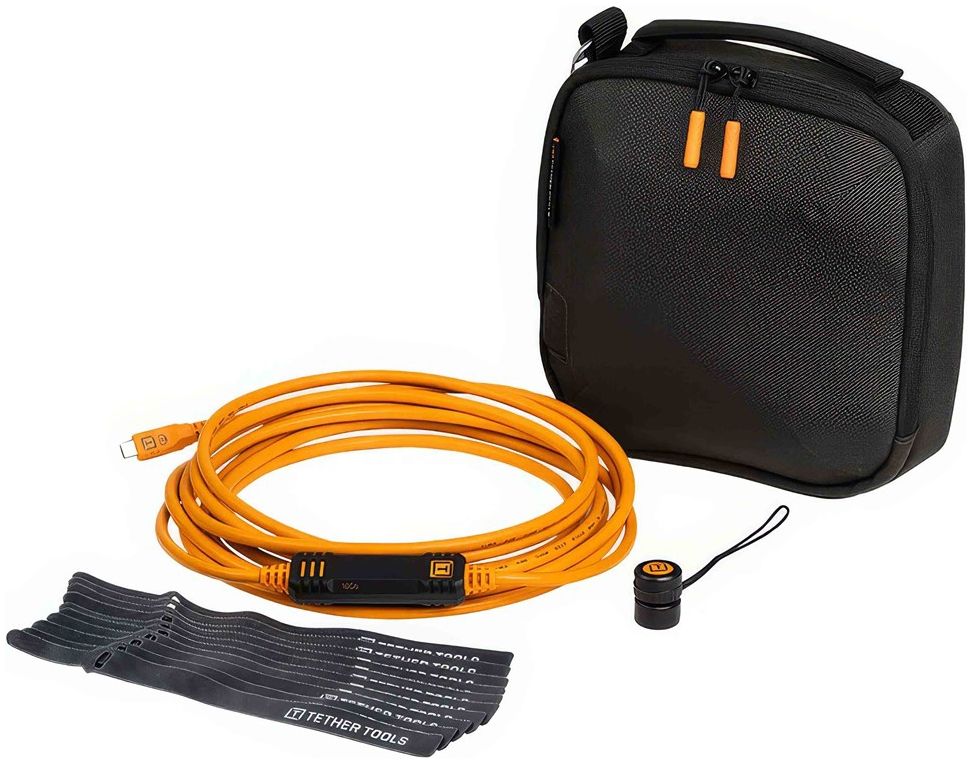 Kit de anclaje Tether Tools Starter, Optima 10G, 4,6 m (15'), naranja recto