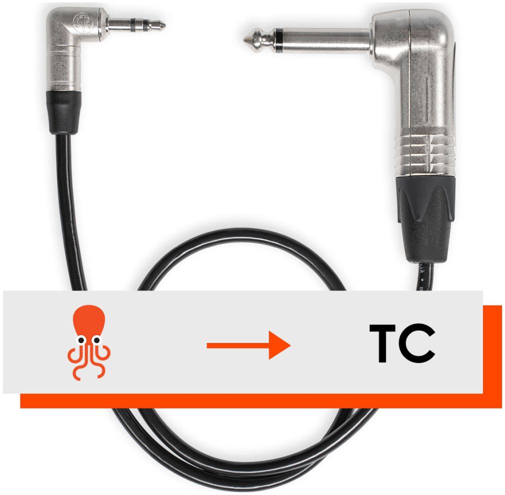 Cable de código de tiempo de 90° de sincronización de tentáculo a conector de 6,3 mm