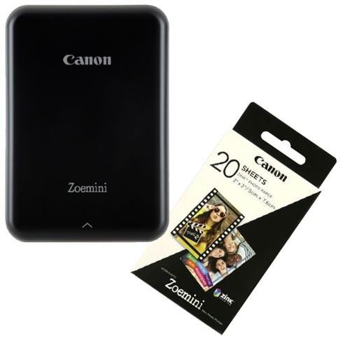 Impresora Fotográfica Móvil Canon Zoemini Negra + 20 Hojas - Photospecialist