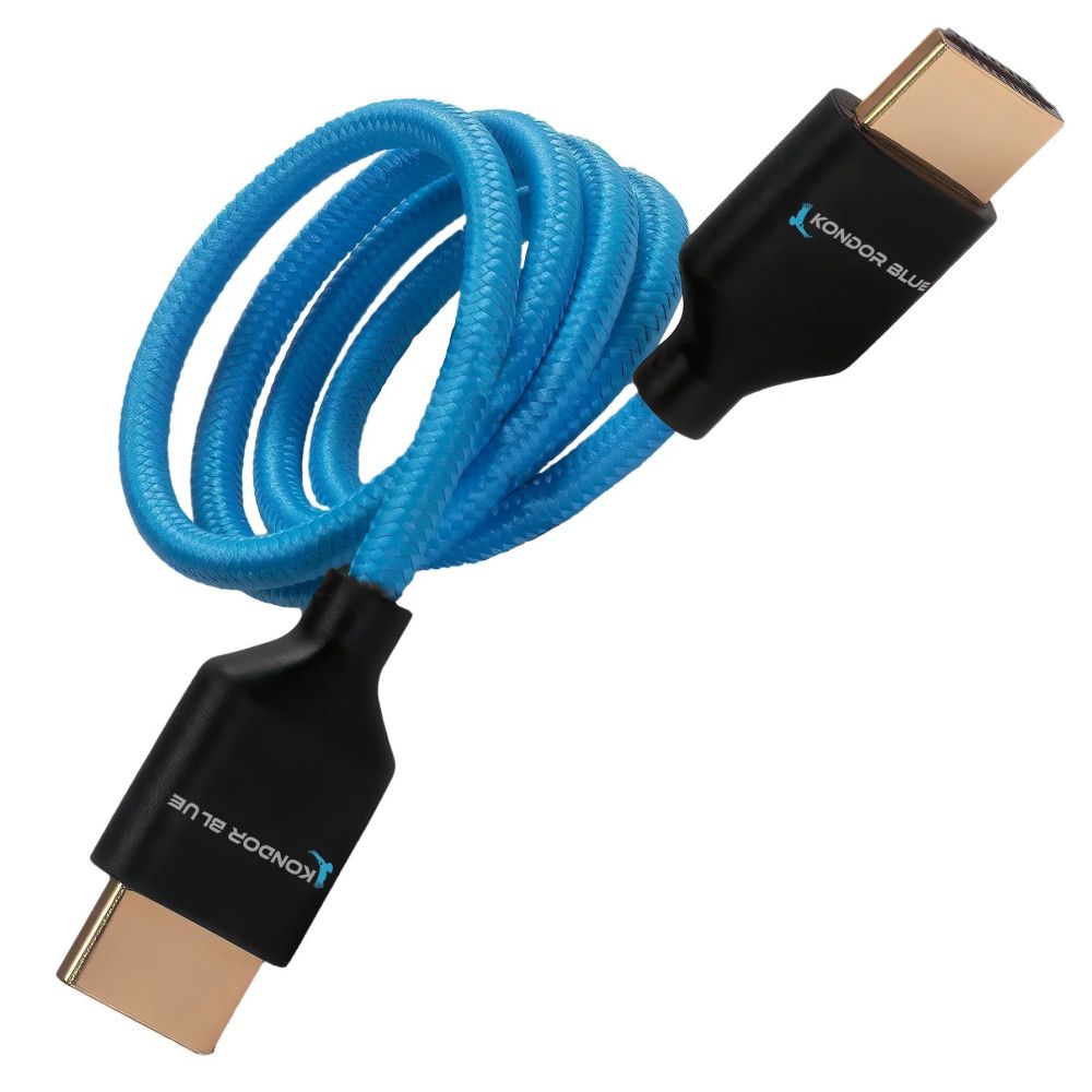 Cable HDMI 2.0 4K azul trenzado Kondor / 2 pies