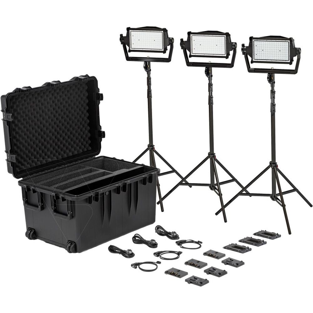 Kit Litepanels Astra IP Half Traveler Trio GM&VM (horquilla estándar, cable de alimentación UE)