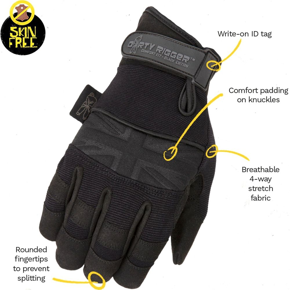 Guante Dirty Rigger Comfort Fit Rigger Edición Negra XXL