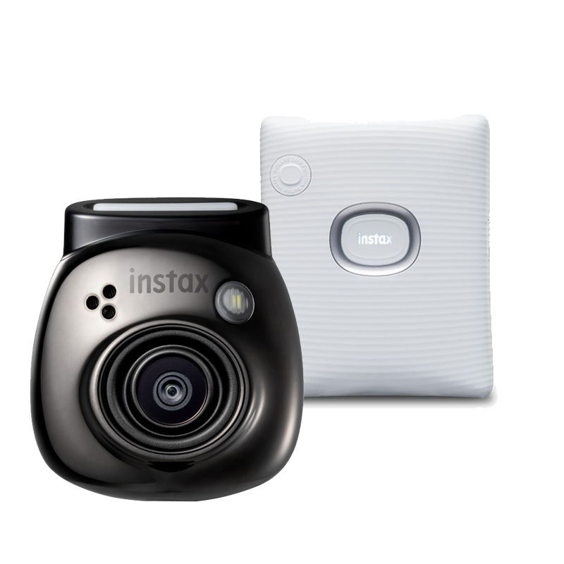Cámara digital Fujifilm INSTAX PAL, Gema Negra + impresora SQUARE Link, Blanca