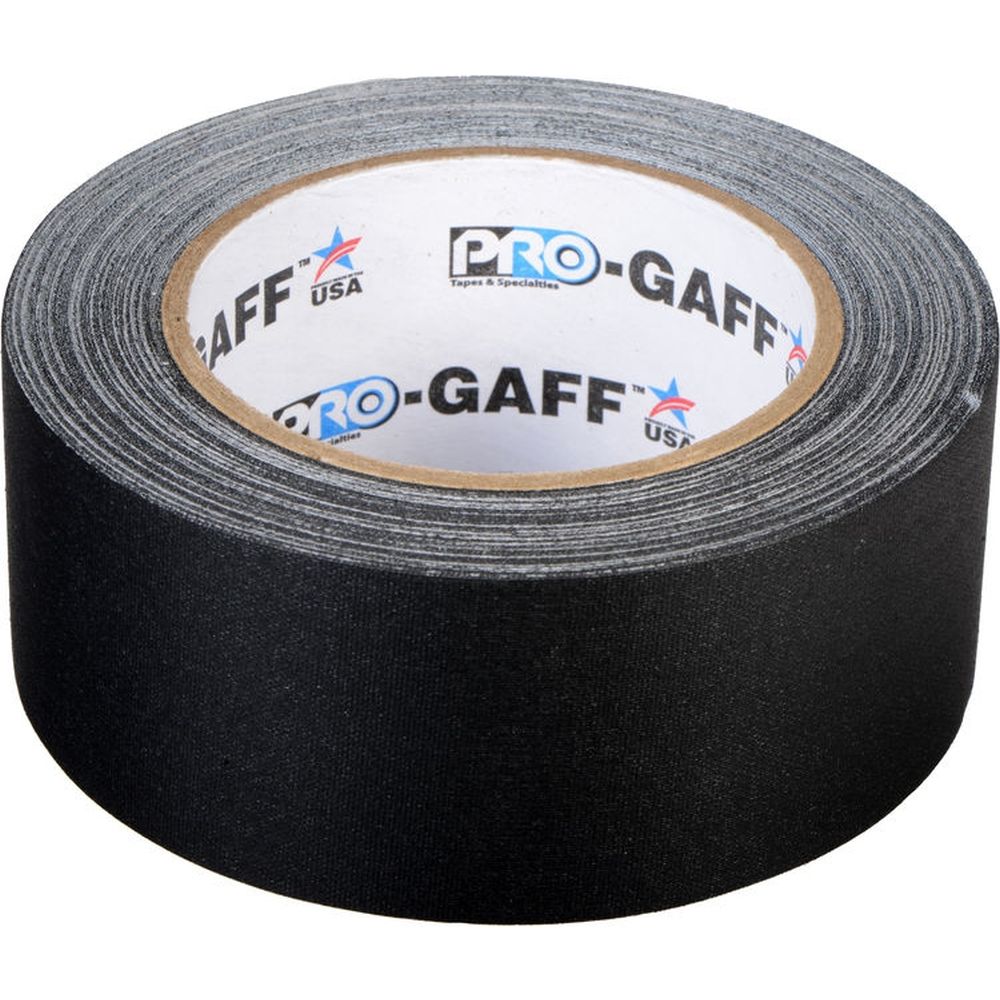 Cinta de tela Pro Tapes Pro Gaff de 48 mm x 22,8 m, color negro.