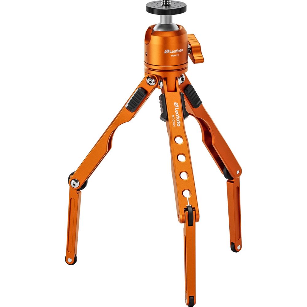 Trípode de mesa Leofoto MT-03mini + rótula MBH-20 (naranja)