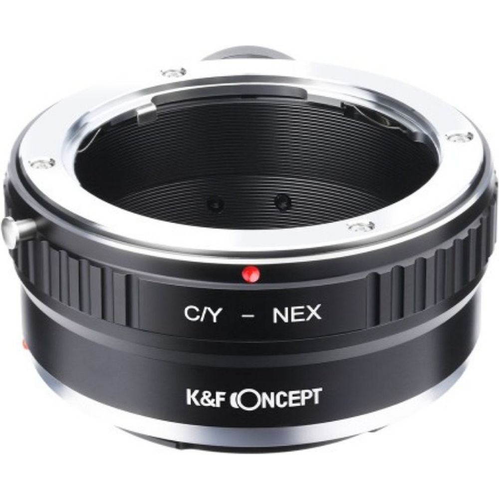 Adaptador de objetivo K&F para Contax Yashica - Montura E con soporte para trípode