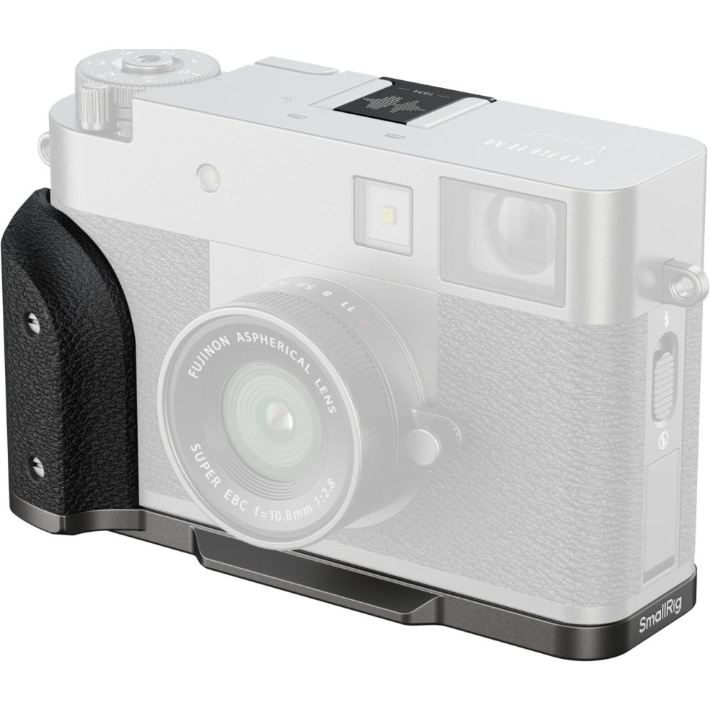 SmallRig 5217 Placa de montaje en forma de L con empuñadura de silicona para FUJIFILM X half, color plata carbón