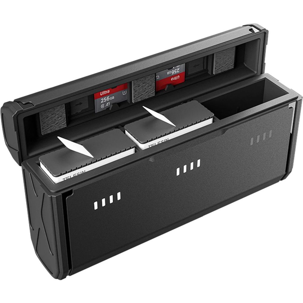 Caja de carga portátil Telesin + 2 baterías Stamina V2 para GoPro 13