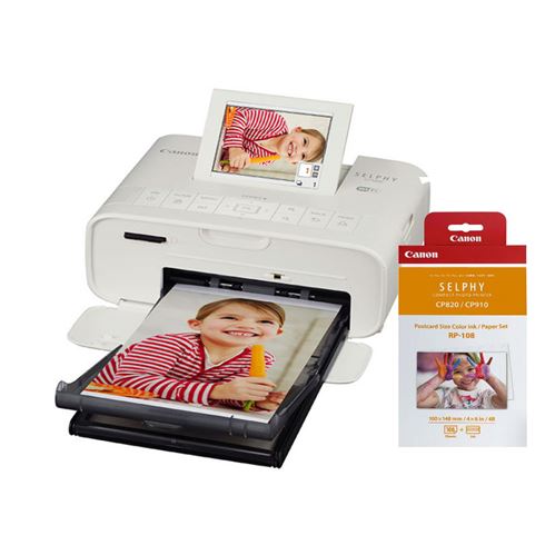 Canon SELPHY CP1300 Blanco + Juego de Papel y Tinta RP-108 - Photospecialist