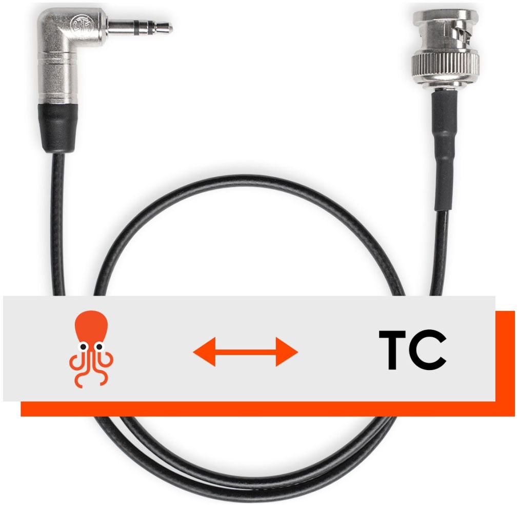 Cable de sincronización de tentáculo a código de tiempo BNC recto