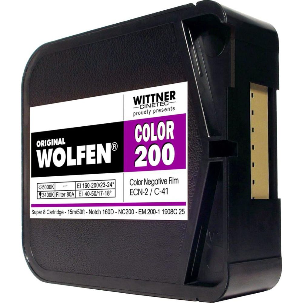 Película negativa en color Wolfen Color 200 Super 8, ISO 250-400 de 15 mm