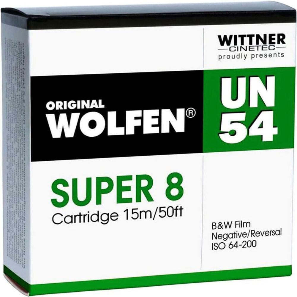 Película WOLFEN UN54 B+W Neg.Super 8, 15 m ISO 64-200