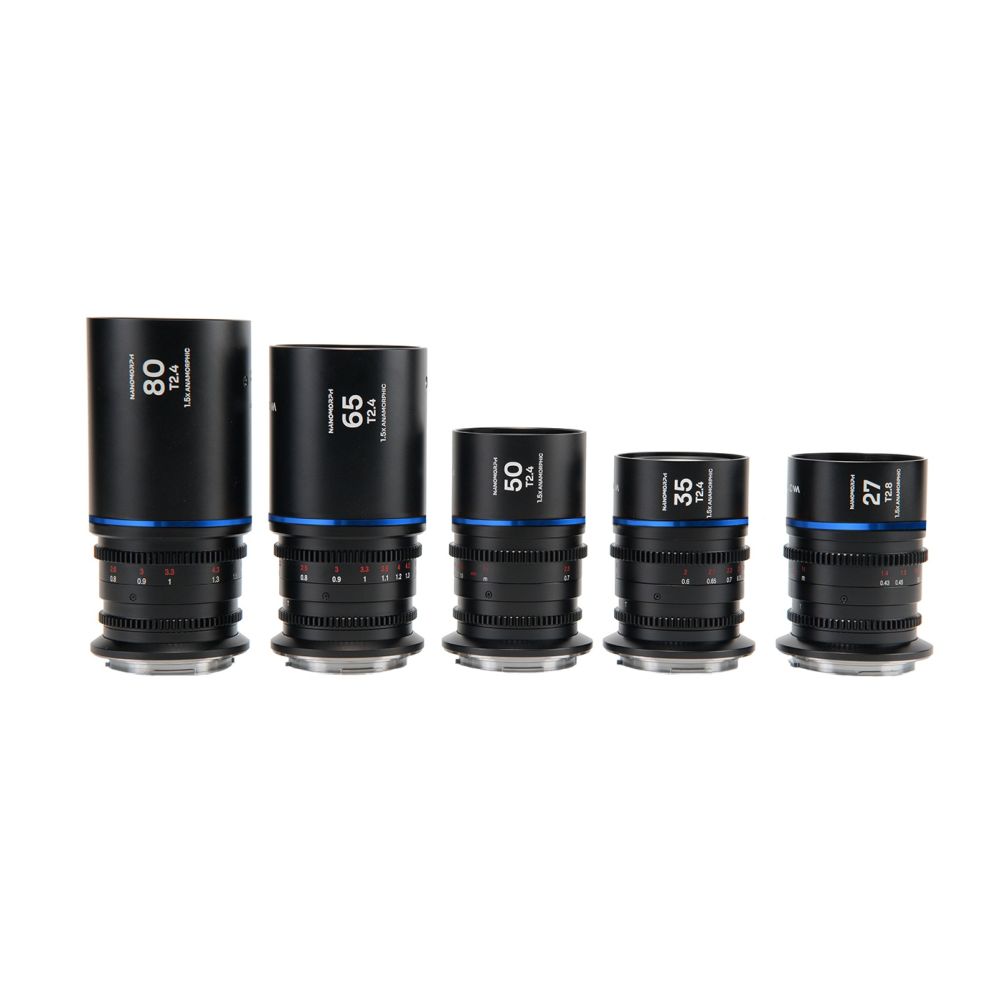 Paquete Laowa Nanomorph S35 (27,35,50,65,80 mm) (Azul) Fuji X