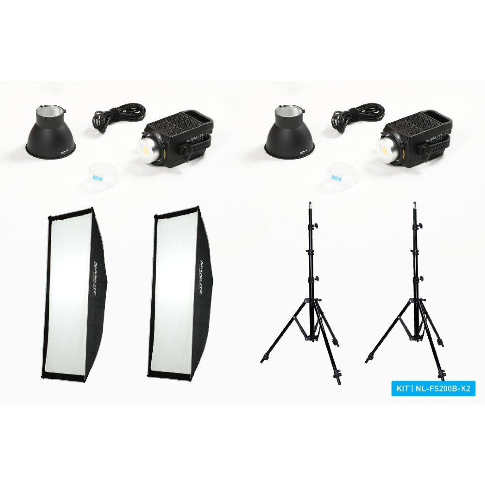 Kit dual LED bicolor Nanlite FS200 (con soporte de luz y softbox)