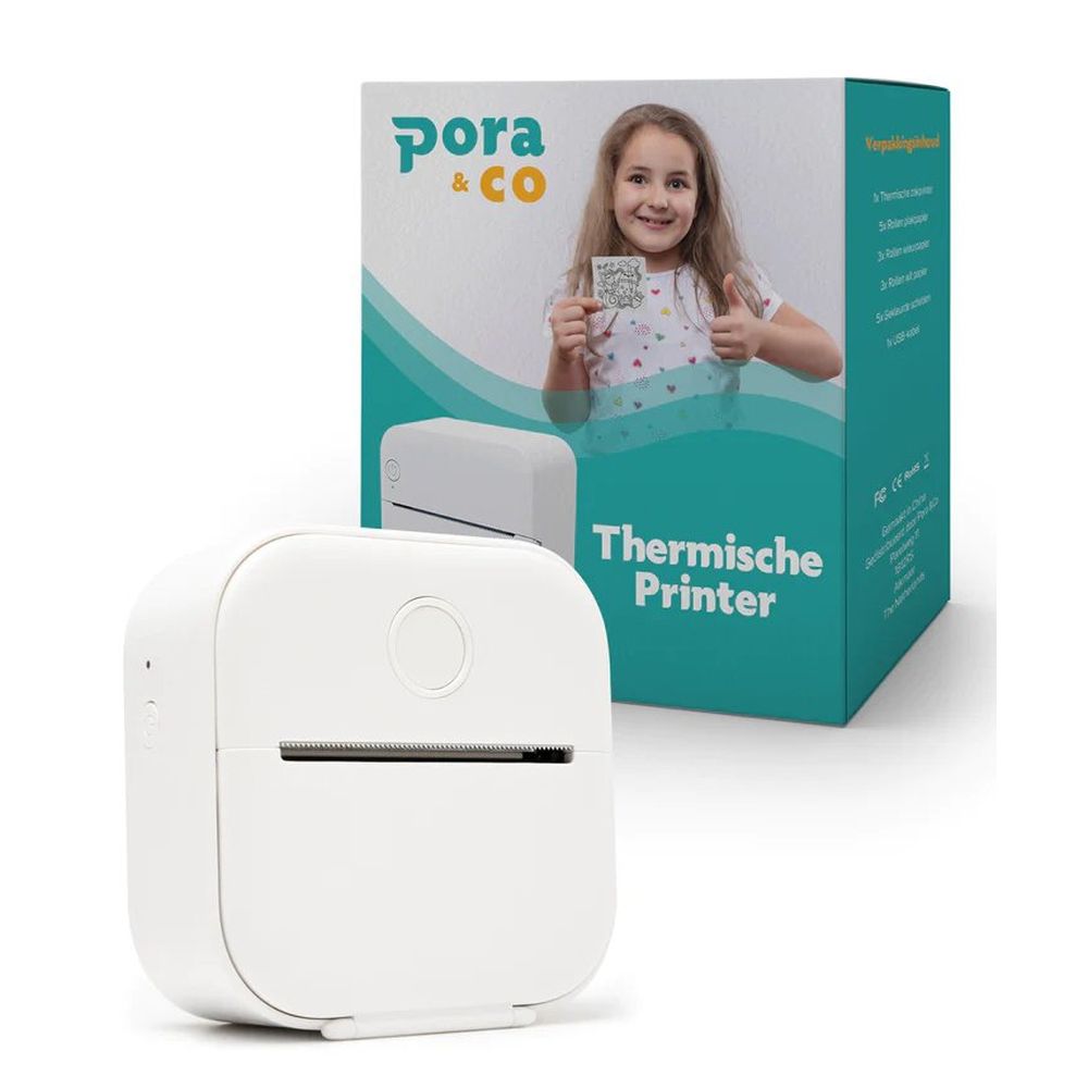 Pora&Co Mini impresora fotográfica para smartphone, blanca