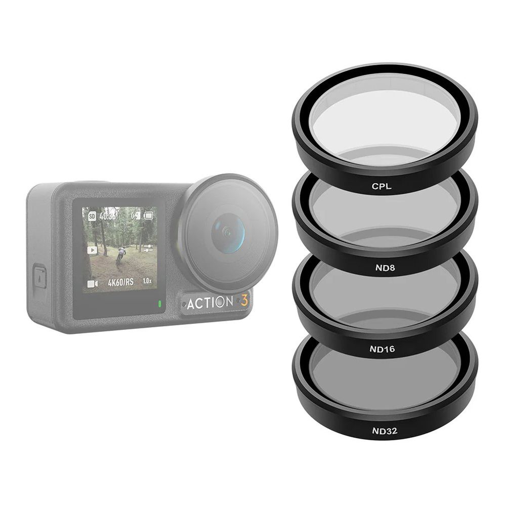 Kit de 4 filtros de lente Telesin CPL+ND8/16/32 Osmo Action 3/4