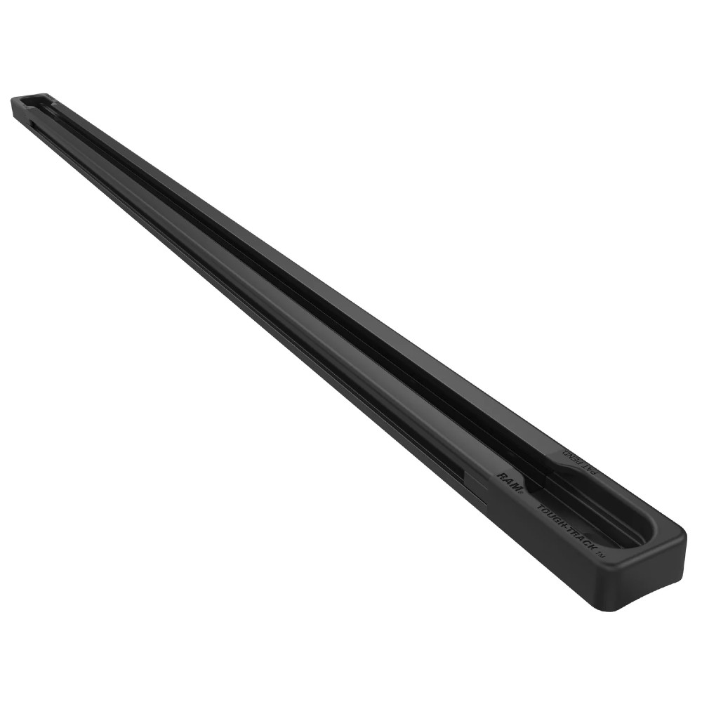 RAM Mounts Pista de aluminio extruido negro de 17 pulgadas con tapas en los extremos