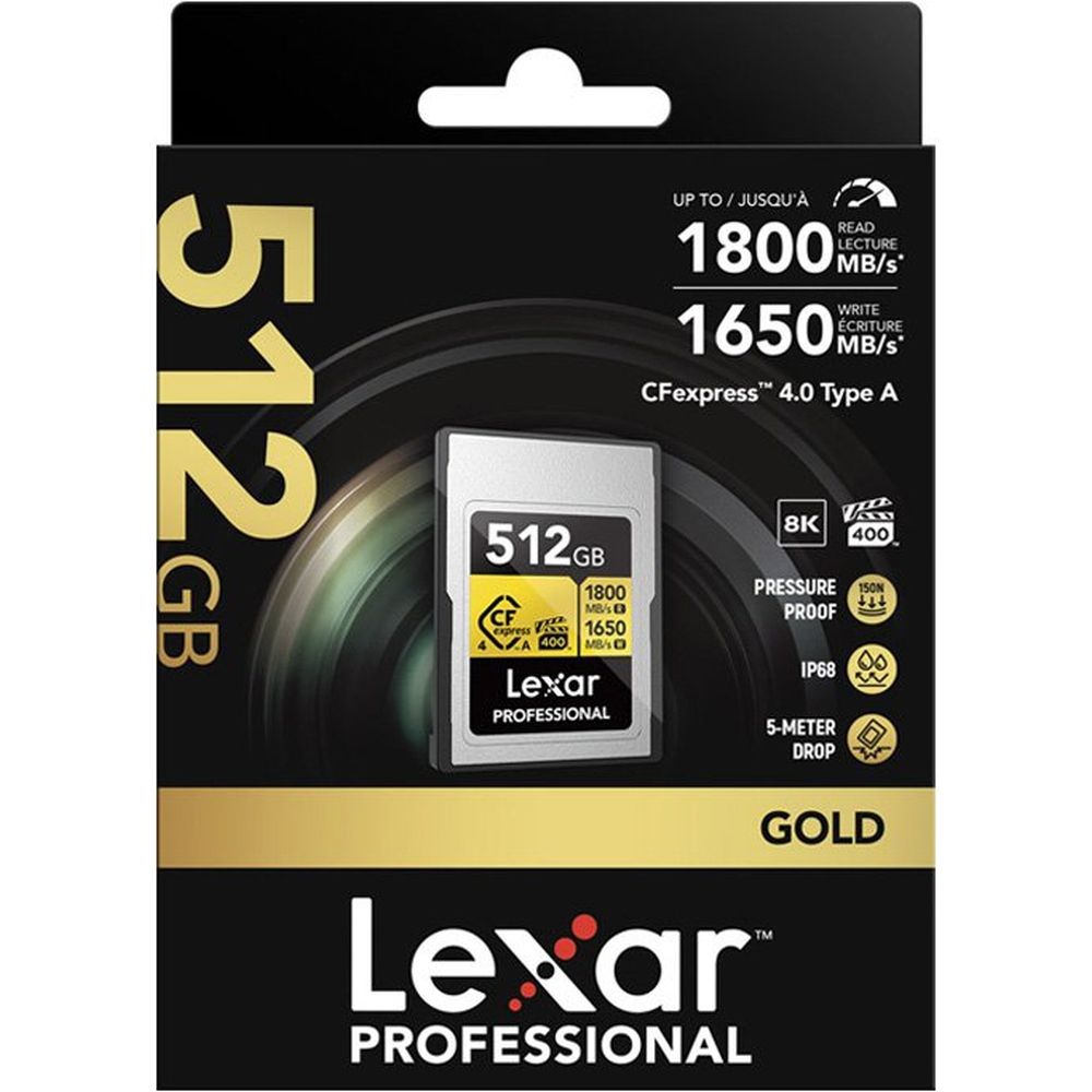 Lexar CFexpress PRO Tipo A Gold Serie 4.0 512 GB R1800/W1650 MB/s - VPG400