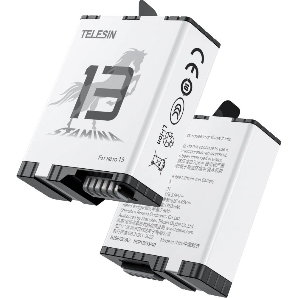 Batería de alto rendimiento Telesin Stamina V2 para GoPro 13