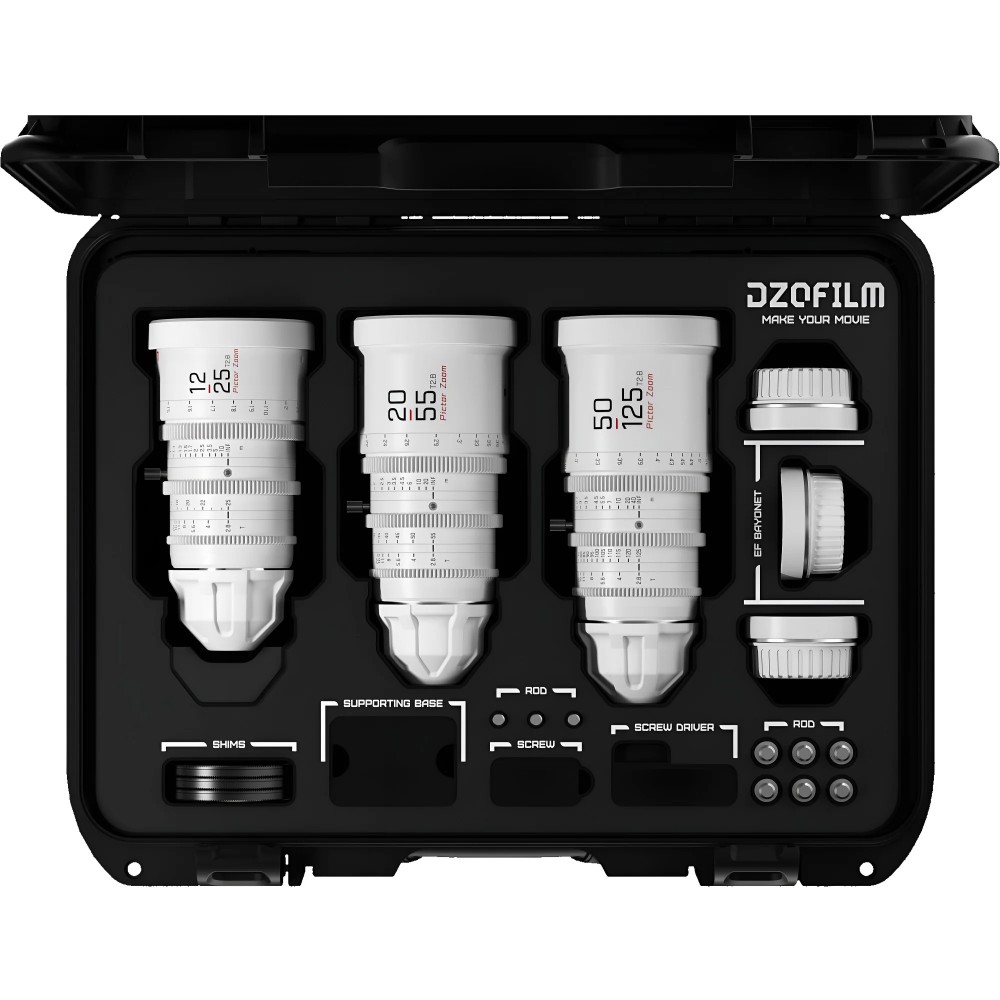 DZOFilm Pictor Zoom Kit de 3 Objetivos 12-25/20-55/50-125 T2.8 – Blanco