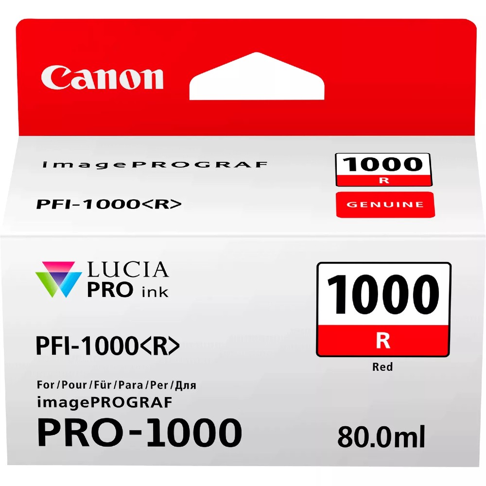 Tinta Canon PFI-1000R Color Rojo